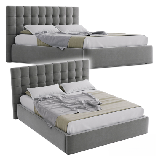 Grey Velvet Bed bed
