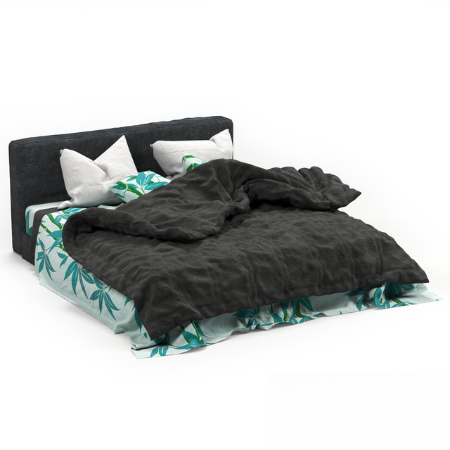 Modern Bed GreenPattern bed