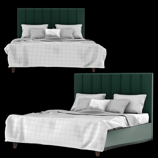 GreenUpholsteredBed bed