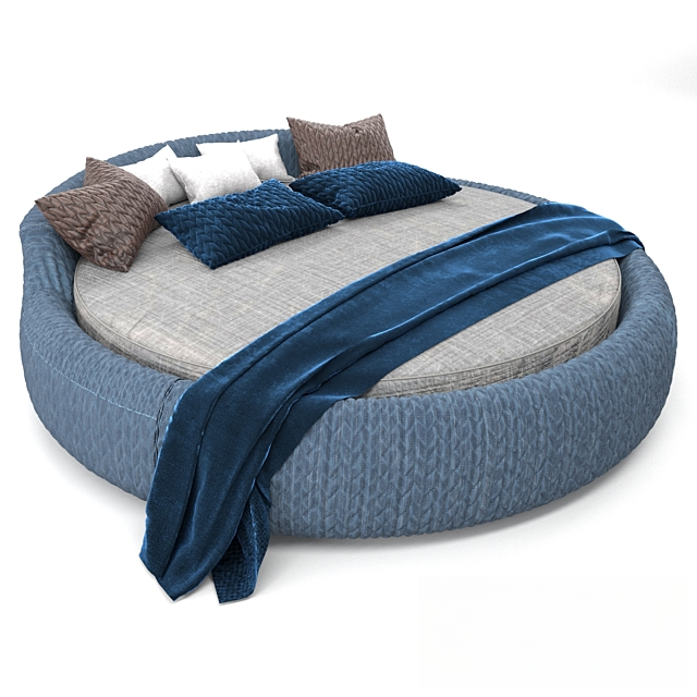 Round blue Bed bed