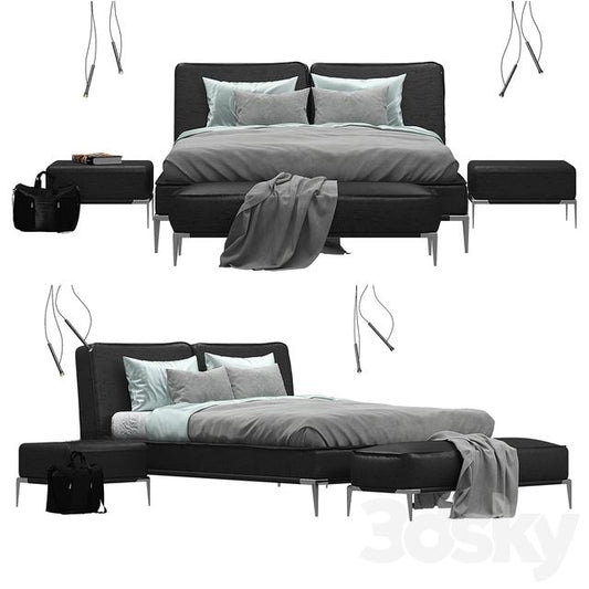 Modern Leather Bed bed