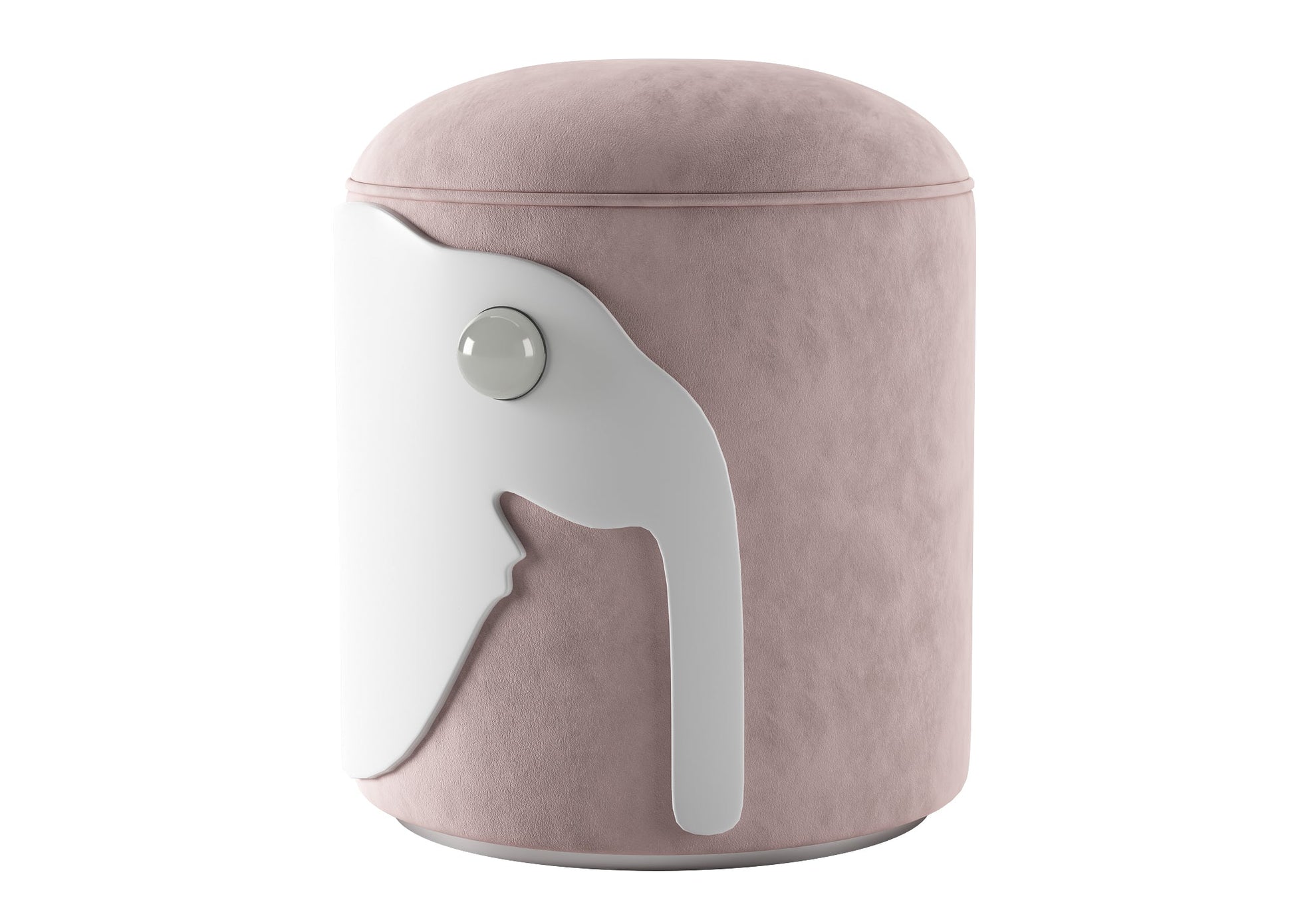 Blush Pink Abstract Leaf Sculpture Ottoman 3D Model - Nordic Boho Bedroom Accent Furniture