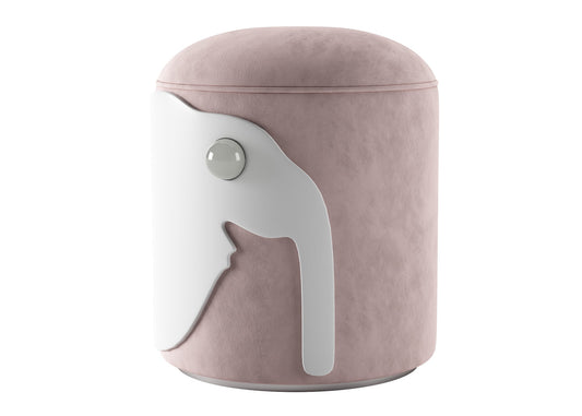 Blush Pink Abstract Leaf Sculpture Ottoman 3D Model - Nordic Boho Bedroom Accent Furniture