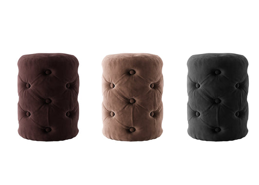 Maroon/Beige/Charcoal Tufted Ottoman Set 3D Model - Vintage Living Room Multi-Color Bundle chair