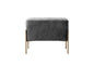 Dark Gray Velvet Square Stool 3D Model - Gold Metal Angled Leg Luxury Bedroom Accent chair