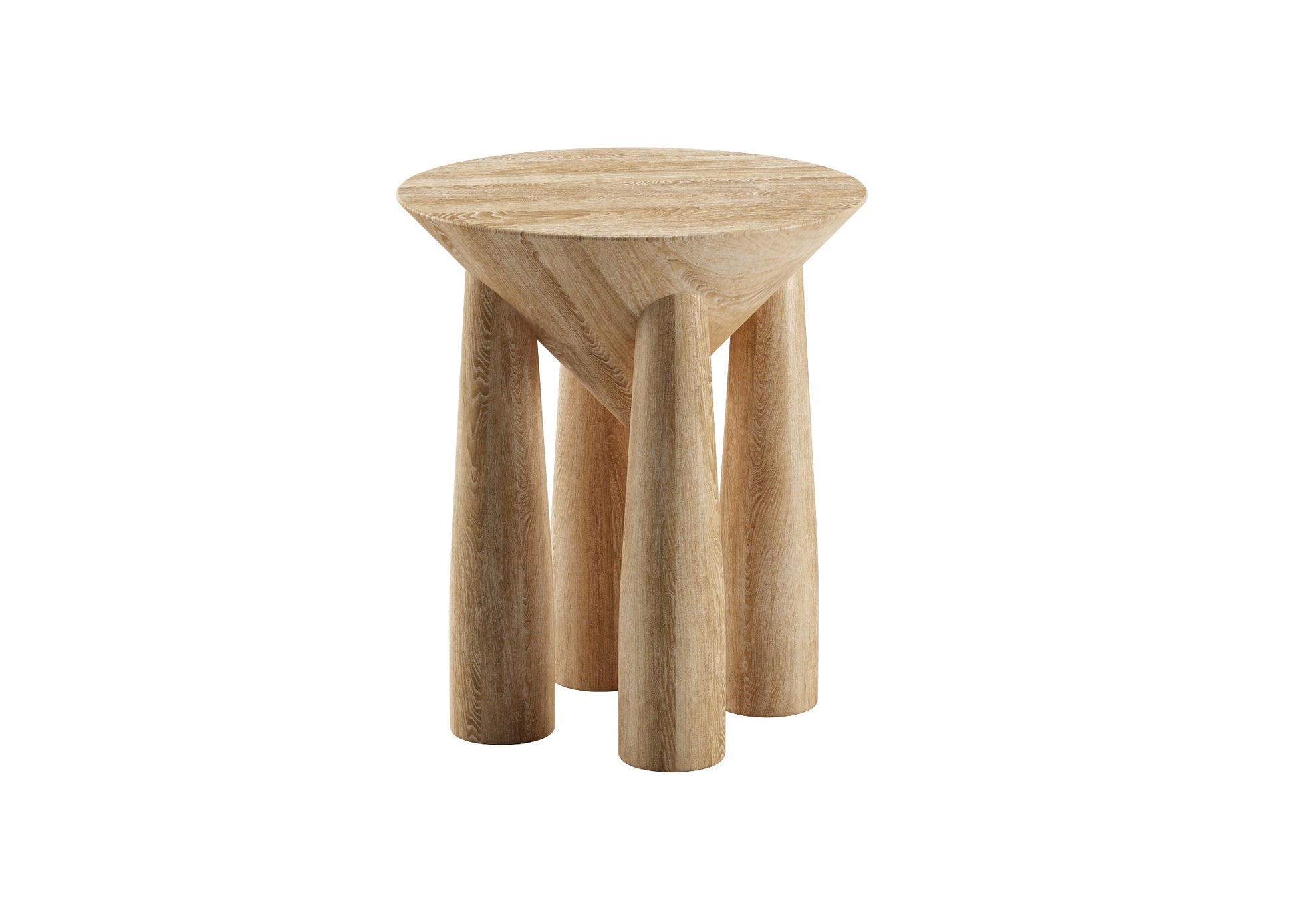 Natural Wood Side Table 3D Model - Wabi-Sabi Textured Legs for Tea Room Decor chair