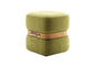Olive Green Suede Ottoman with Leather Accent Belt & Gold-Toned Hardware chair
