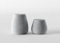 Minimalist Cement-Grey Barrel Stools in Dual Sizes for Modular Arrangements chair