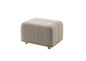 Beige Textured Footstool with Brass-Finished Legs and Rounded Edge Design chair