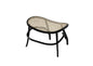 Woven Oval Stool with Black Curved Frame and Breathable Mesh Seat