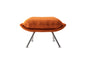 Orange Velvet Footrest with Angled Silver Legs for Contemporary Spaces chair