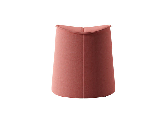 Blush Pink Curved Stool with Wide Base and Luxe Velvet Upholstery
