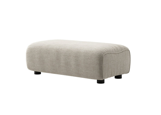 Soft Gray Rectangular Footrest with Black Metal Legs for Versatile Placement