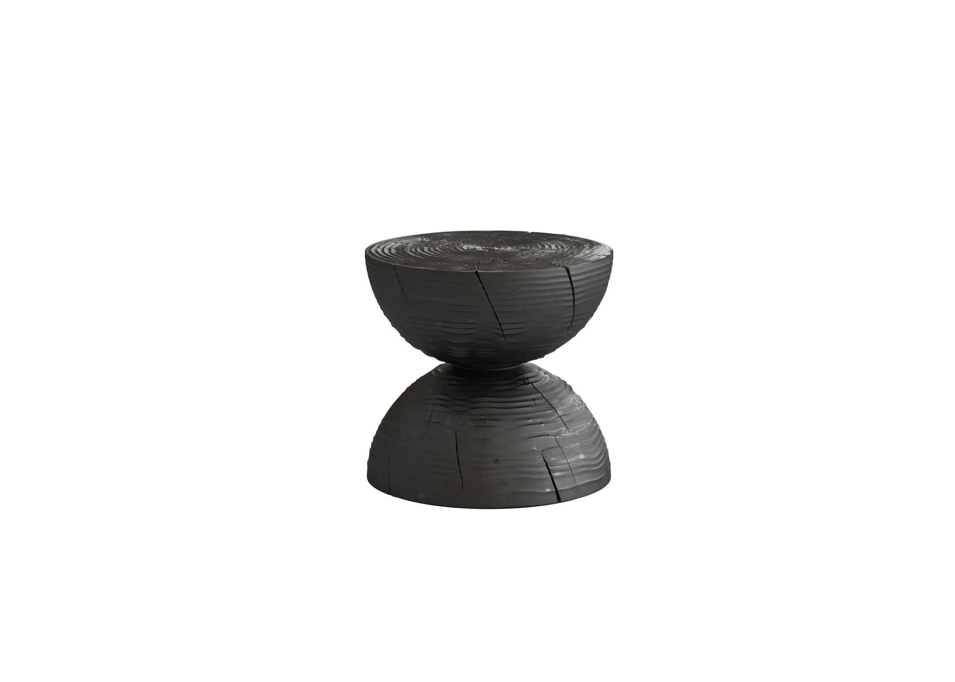 Modern Woodgrain Side Table with Floating Circular Top and Minimalist Silhouette