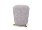 Drum-Shaped Velvet Stool with Sculptural Gold Hand Supports and Plush Texture chair