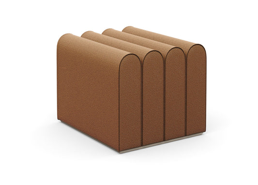 Curved Modular Seat Unit in Earthy Brown Tones for Flexible Lounge Configurations