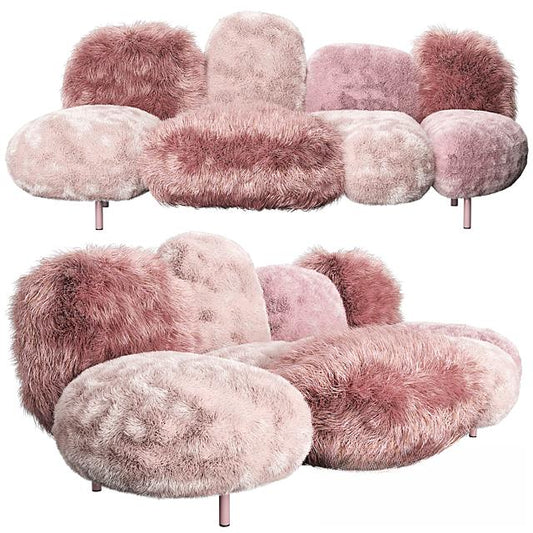 Fluffy Pink Sofa sofa