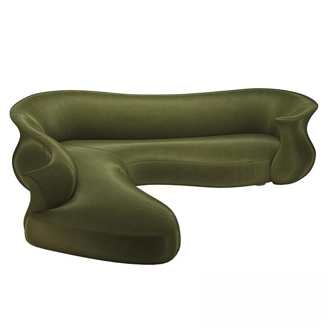 Green Curved Sofa sofa