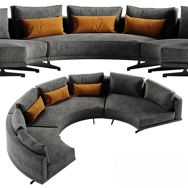 Curved Gray Sofa sofa