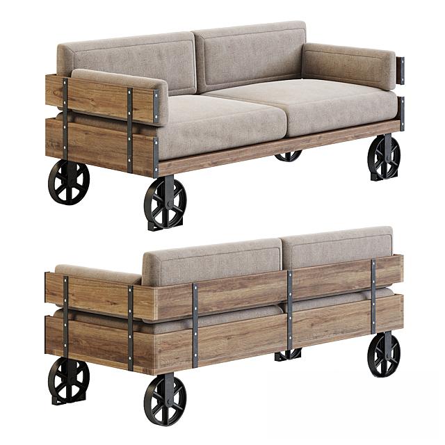 Industrial Wood Sofa sofa