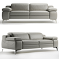 Gray Leather Modern Sofa sofa