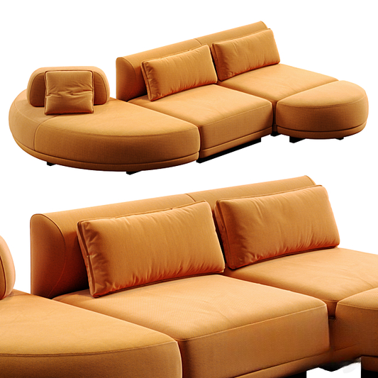 Orange L-shaped Sofa sofa