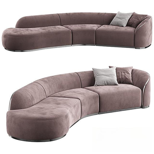 Curved Brown Sofa sofa