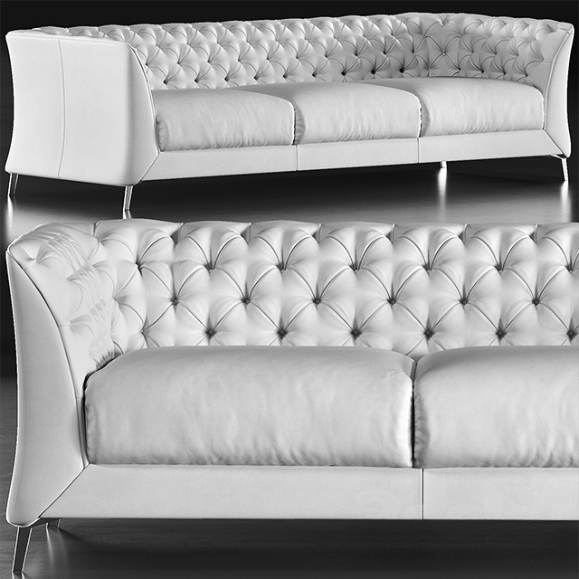 White Button Tufted Sofa sofa