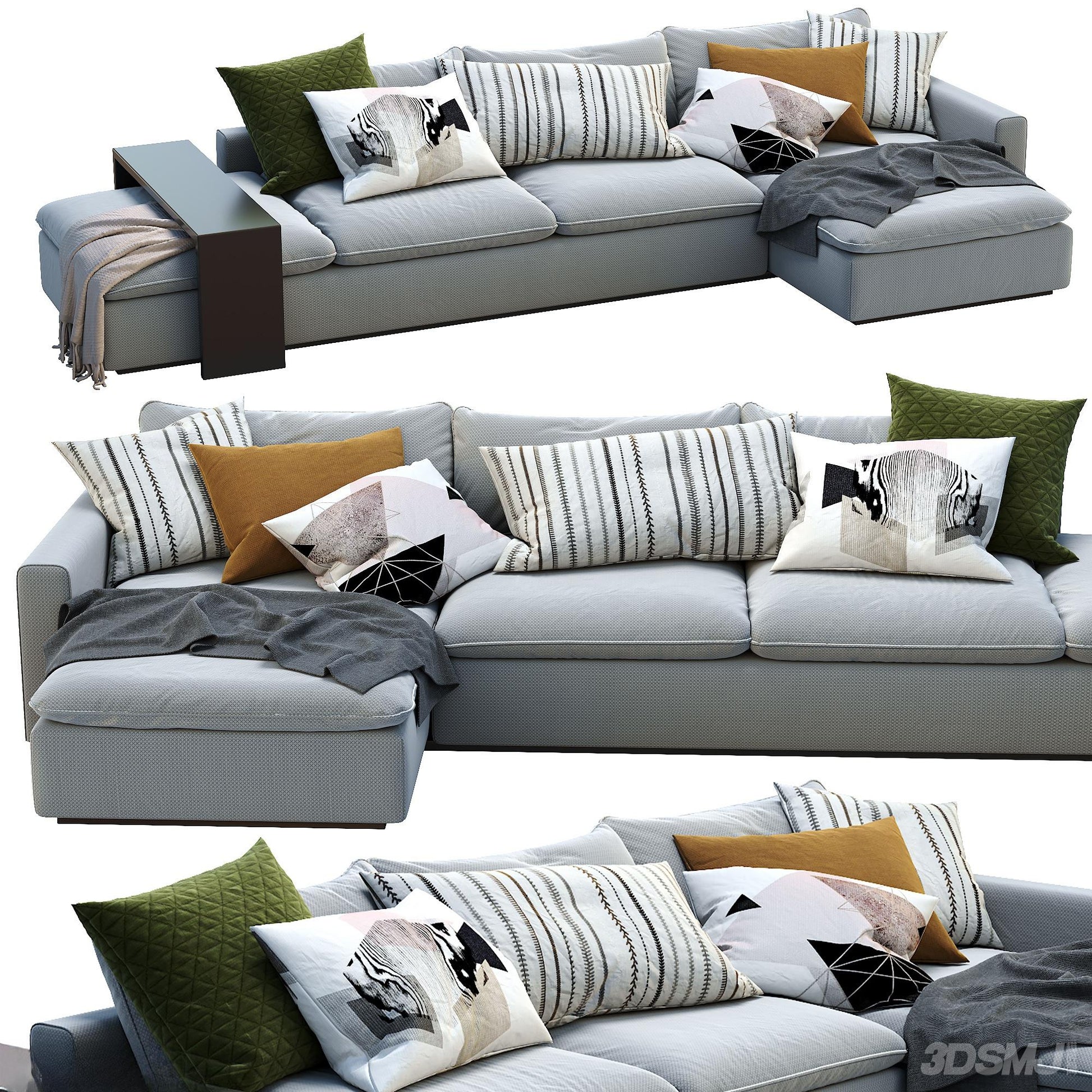 Grey Striped Modern Sofa sofa