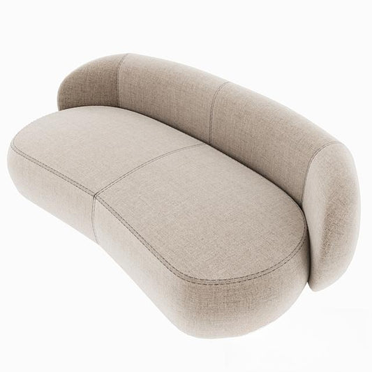 Curved beige sofa sofa