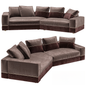 Brown L-shaped Sofa sofa