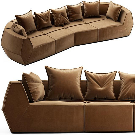 Brown Geometric Sofa sofa