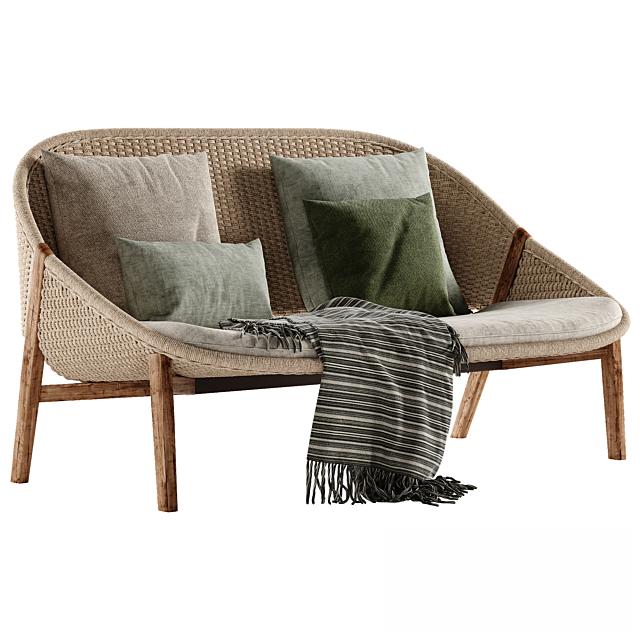 Natural Wicker Modern Sofa sofa