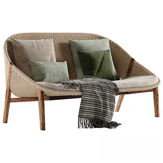 Natural Wicker Modern Sofa sofa