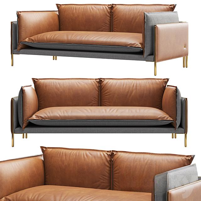 Brown Leather Modern Sofa sofa