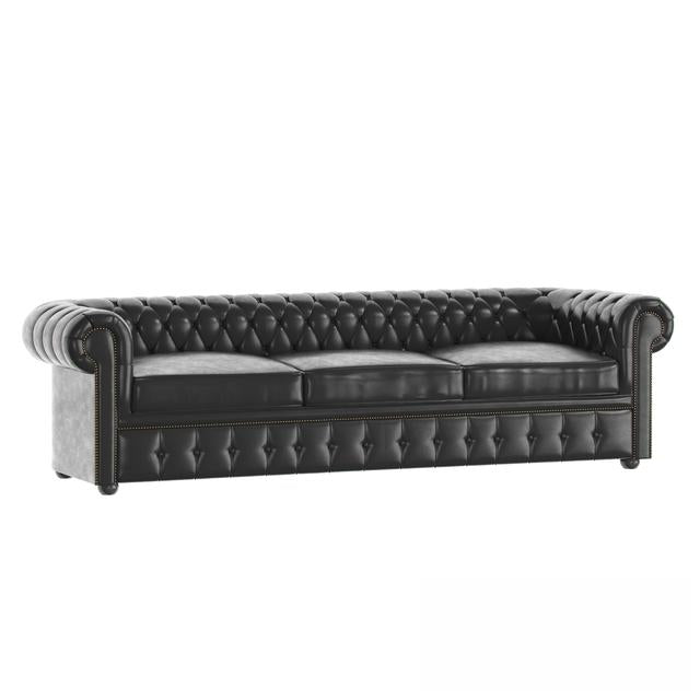 Black Leather Chesterfield Sofa sofa