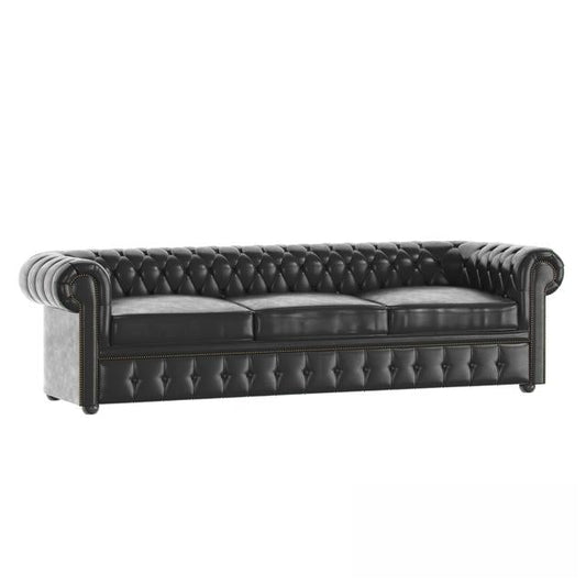 Black Leather Chesterfield Sofa sofa