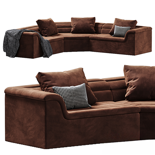 Brown L-shaped Sofa sofa