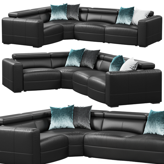 Black Leather Sectional Sofa sofa