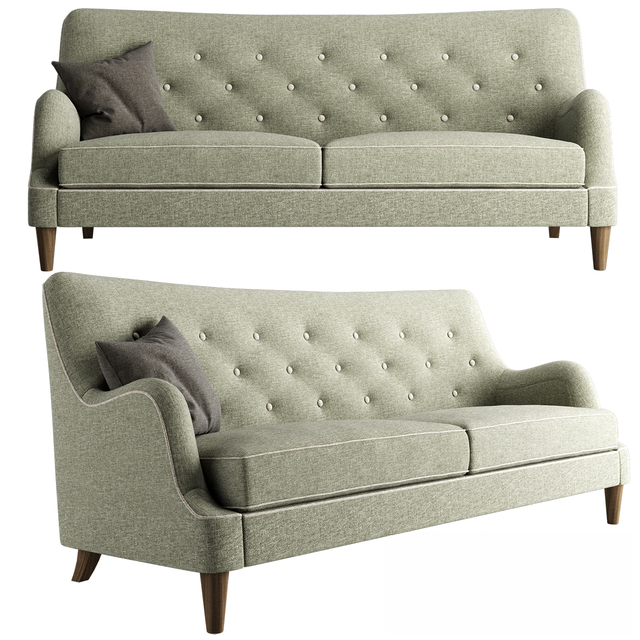 Buttoned Tufted LightGrey Sofa sofa