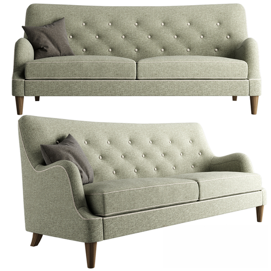 Buttoned Tufted LightGrey Sofa sofa