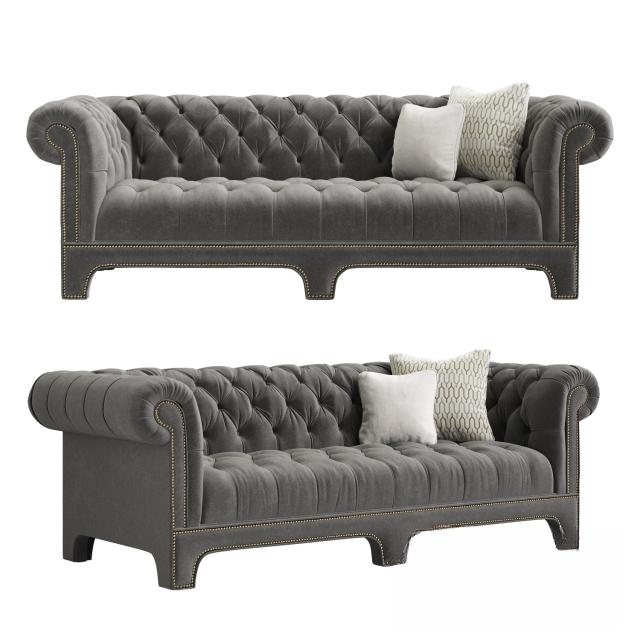 Buttoned Gray Sofa sofa