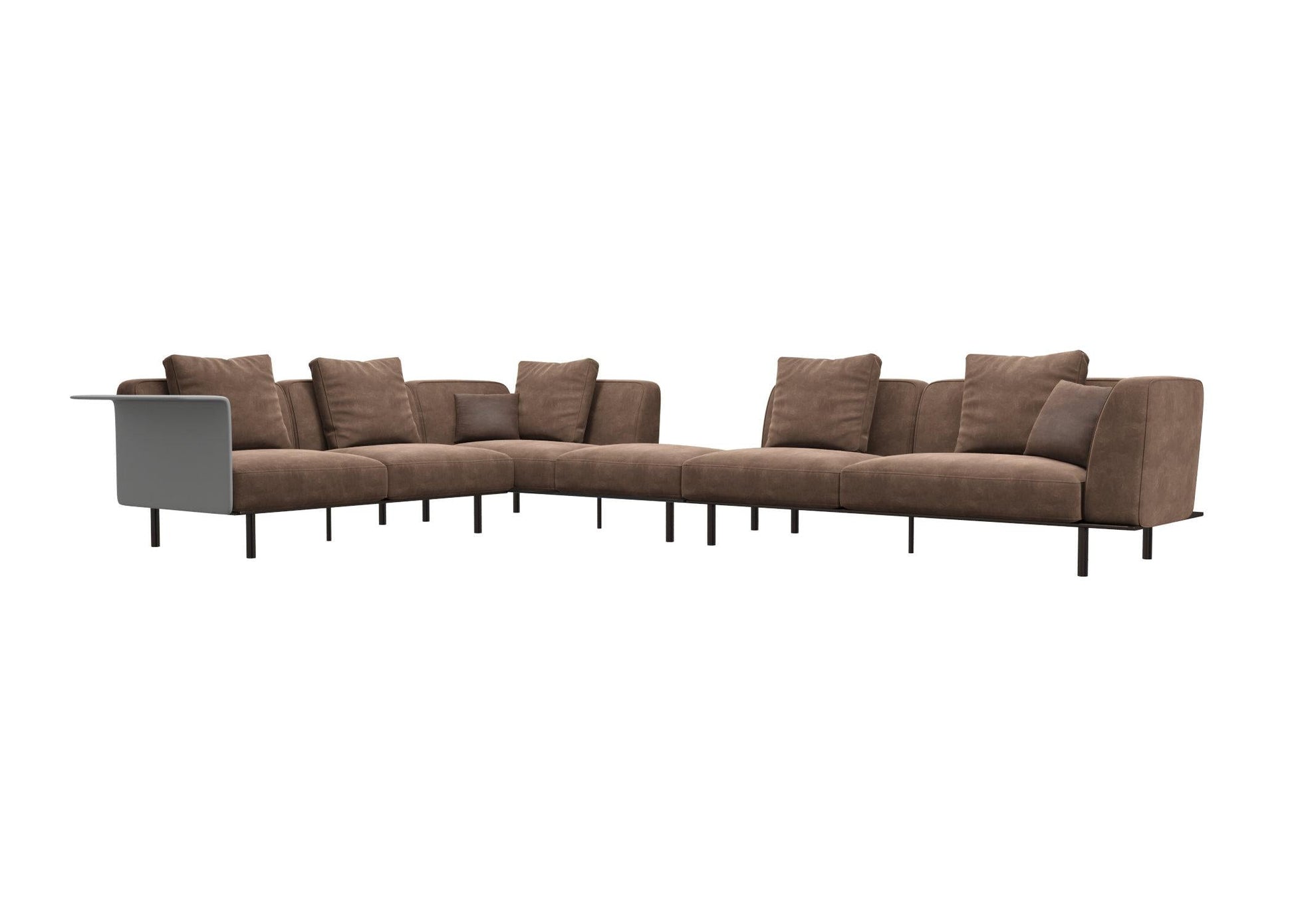 Brown L-shaped Sofa sofa