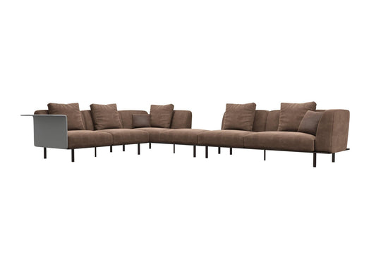 Brown L-shaped Sofa sofa