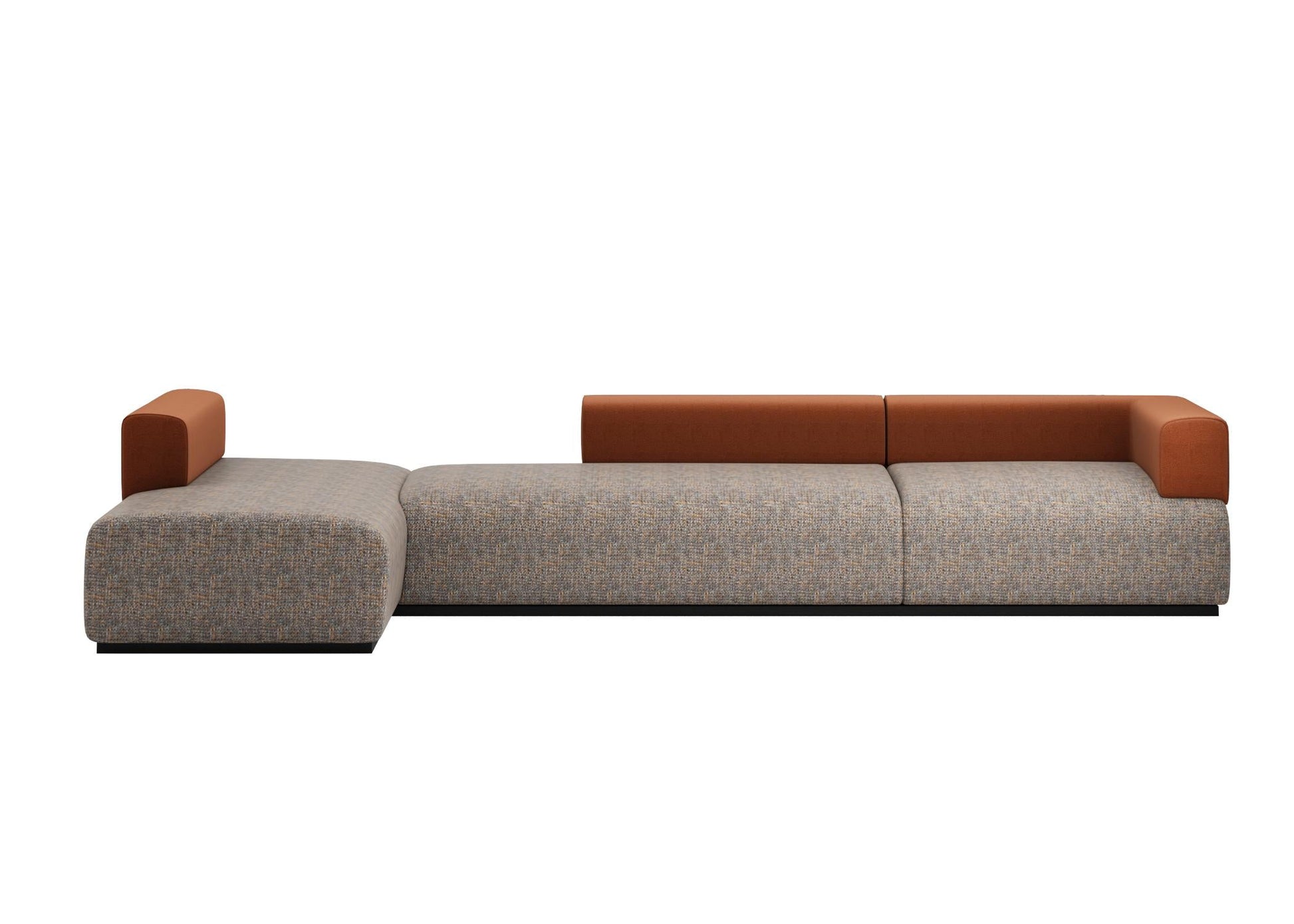 L-shaped Grey Brown Sofa sofa