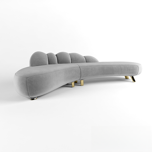 Grey Curved Modern sofa