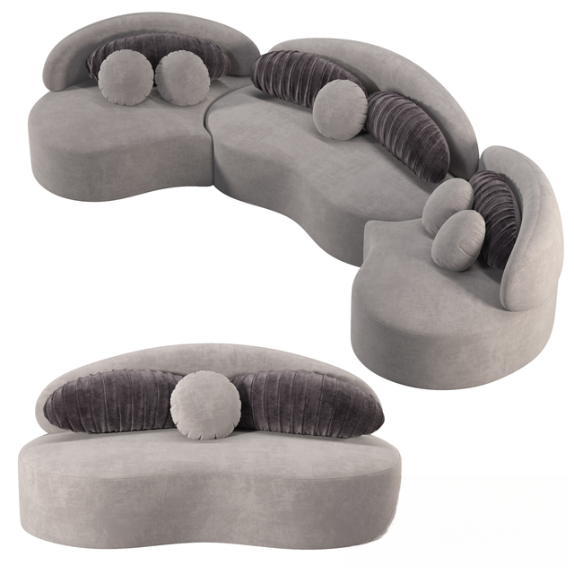 Curved Gray Sofa sofa