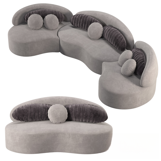 Curved Gray Sofa sofa