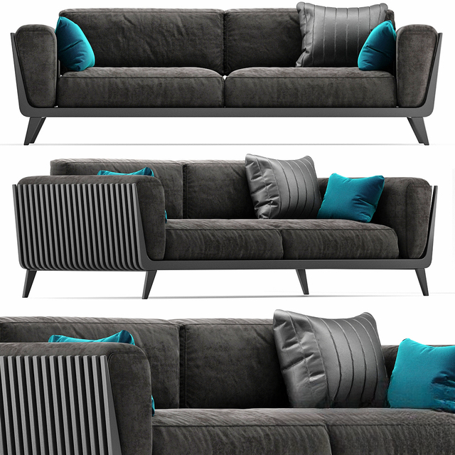 Grey Striped Modern Sofa sofa