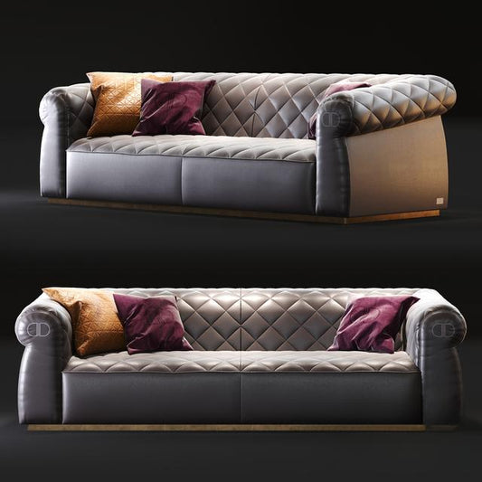 Quilted Gray Sofa sofa